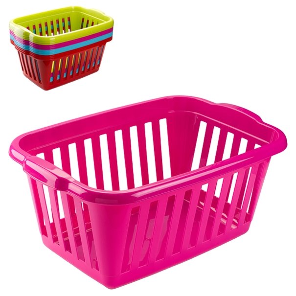 Kosz na pranie Plastic Forte 60 x 40 x 26 cm prostokątny mix kolor&oacute;w