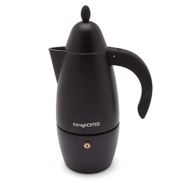 Aluminiowa kawiarka K&ouml;nigHOFFER Prestigio Black 6 espresso