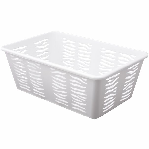 Koszyk plastikowy uniwersalny Branq Zebra 30 x 20 x 11,1 cm biały