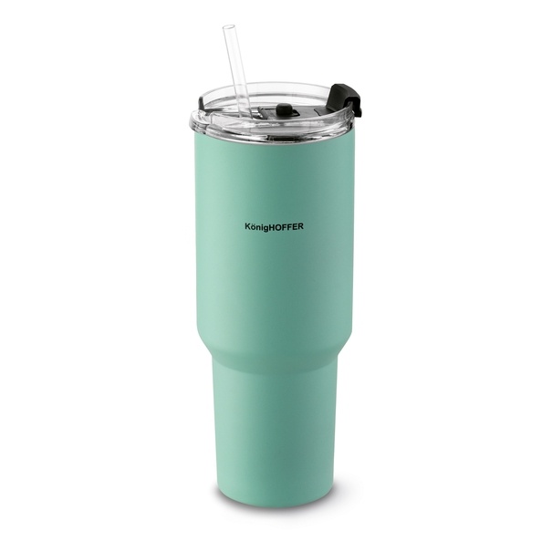 Kubek termiczny ze słomką Konighoffer Davos 1200 ml zielony