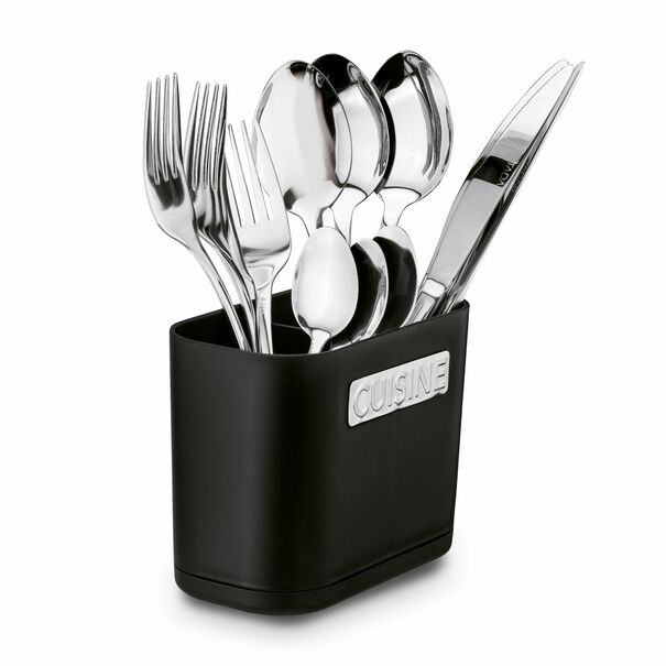 Ociekacz na sztućce Tadar Cuisine 13,5 x 7,5 x 10,8 cm czarny