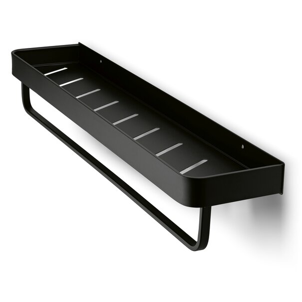 P&oacute;łka ścienna do łazienki z wieszakiem na ręczniki Konighoffer 61 x 12,5 x 10 cm czarna