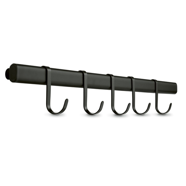 Reling kuchenny z 5 wieszakami Tadar 60 cm czarny