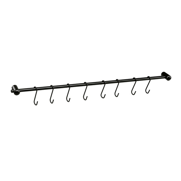 Reling kuchenny z 8 wieszakami Tadar 54 cm czarny