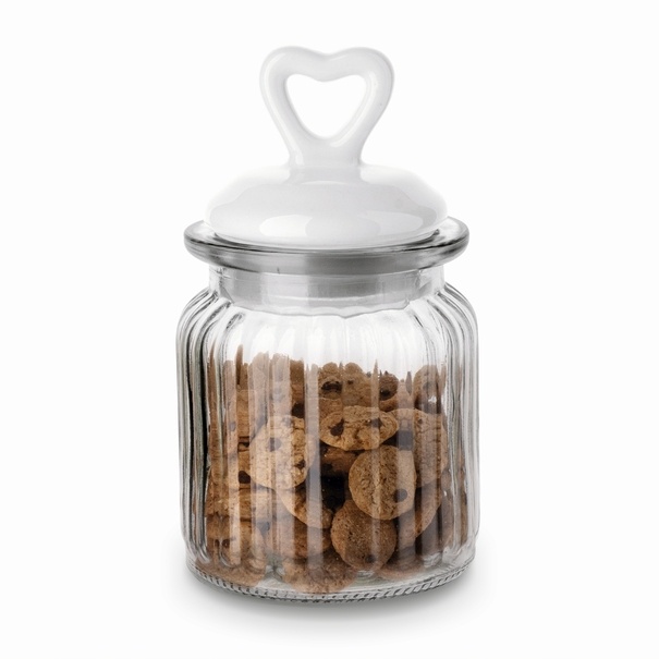 Słoik ozdobny z pokrywką ceramiczną Tadar Serce 290 ml okrągły