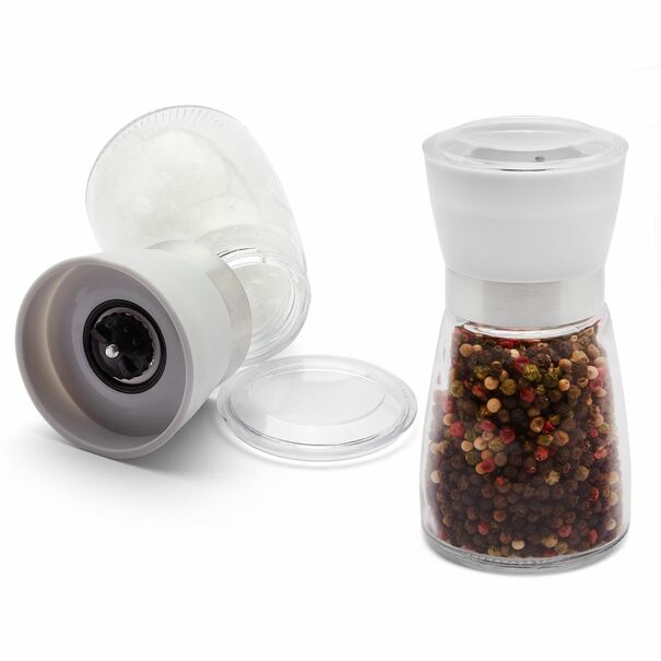 Szklany młynek ręczny do soli i pieprzu Tadar 170 ml szary