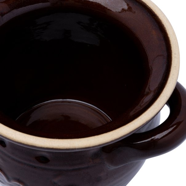 Beczka do kiszenia og&oacute;rk&oacute;w kamionkowa z pokrywką Kwiatek Og&oacute;rek 2,5 l