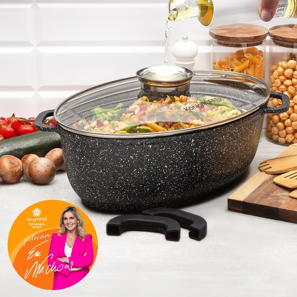 Brytfanna aluminiowa z aromatyzerem Konighoffer Pollo 8 l owalna
