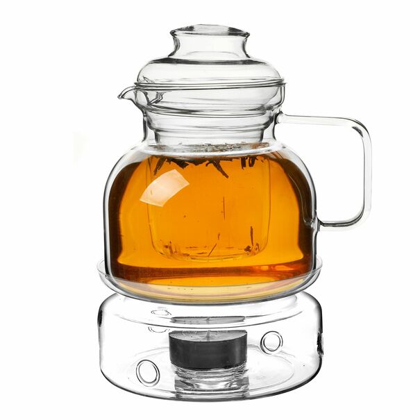Dzbanek żaroodporny na podgrzewaczu Termisil Berox 1,5 l i szklany pojemnik na cytrynę
