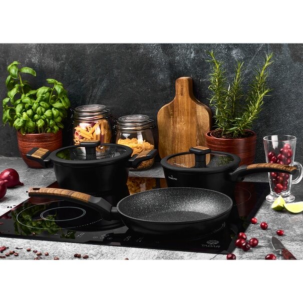 Garnek na indukcję non-stick z pokrywką Starke Pro Archie Wooden 1,6 l