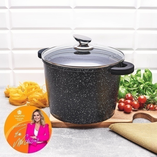 Garnek na indukcję wysoki Konighoffer Pollo 6 l i 2 nakładki