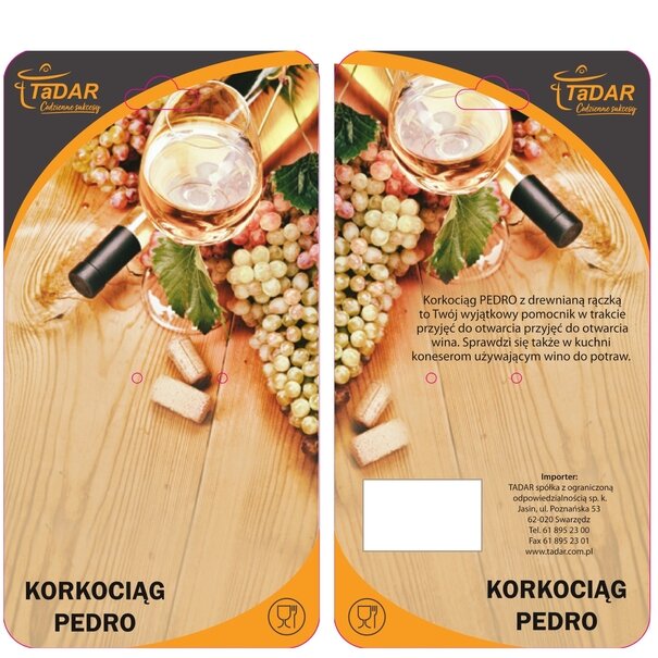 Korkociąg do wina Tadar Pedro z drewnianą rączką
