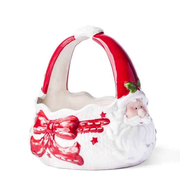 Koszyczek bożonarodzeniowy ozdobny ceramiczny Tadar Gwiazdor 18 x 16,5 x 18 cm