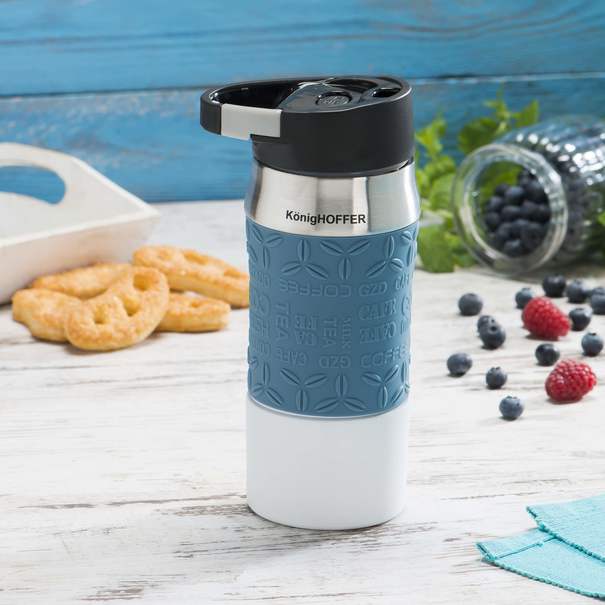 Kubek termiczny Konighoffer Hunter 400 ml błękitno-biały