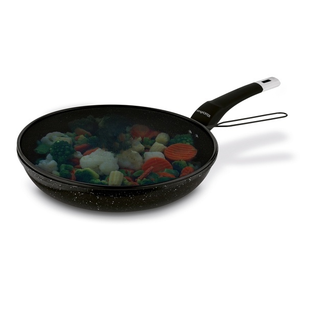 Osłona przed pryskaniem tłuszczu z funkcją sitka Tadar 25 cm czarna
