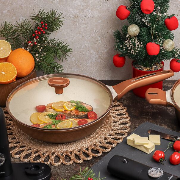 Patelnia WOK na indukcję Starke Pro Texture Copper 28 x 8 cm