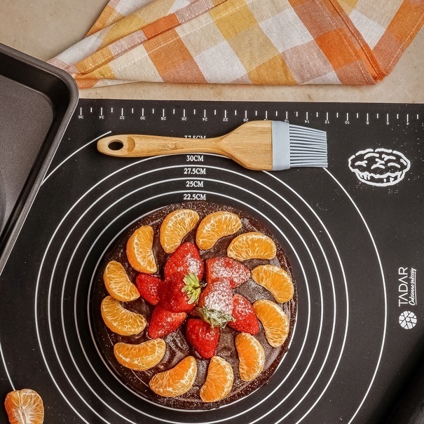 Pędzelek kuchenny silikonowy Tadar 22 cm niebieski