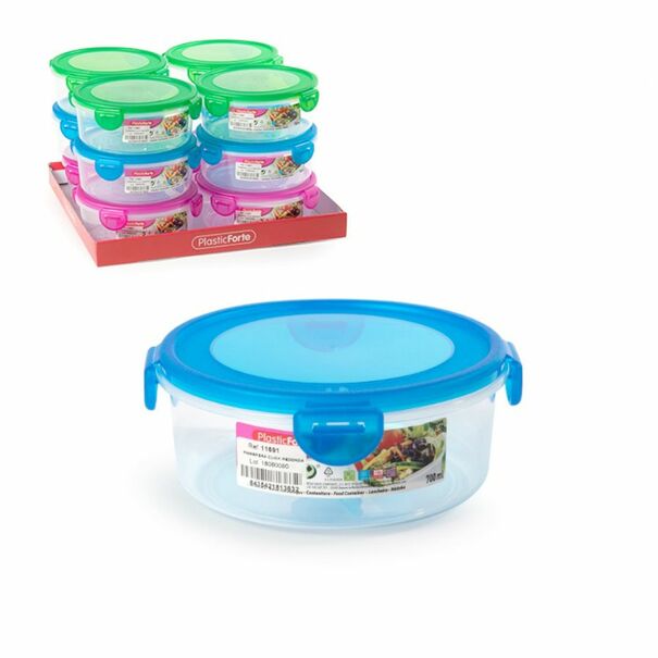 Pojemnik do przechowywania żywności okrągły Plastic Forte 700 ml mix kolor&oacute;w