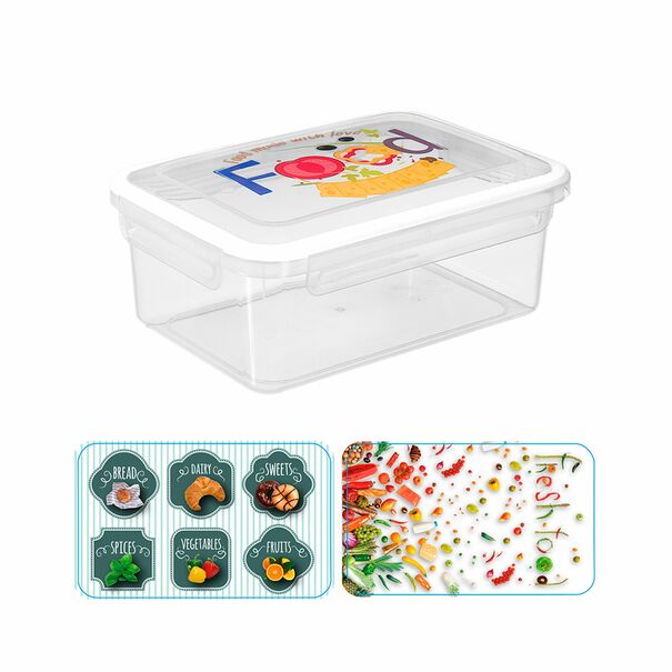 Pojemnik na żywność hermetyczny Great Plastic Alba II 1,65 l mix wzor&oacute;w