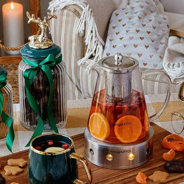 Słoik ozdobny z pokrywką ceramiczną Tadar Jeleń 1250 ml okrągły
