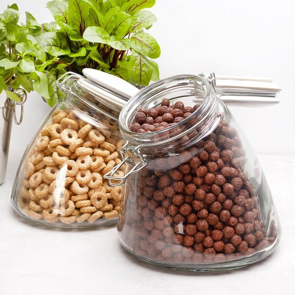 Słoik z klipsem Tadar 1700 ml + szara ceramiczna pokrywka