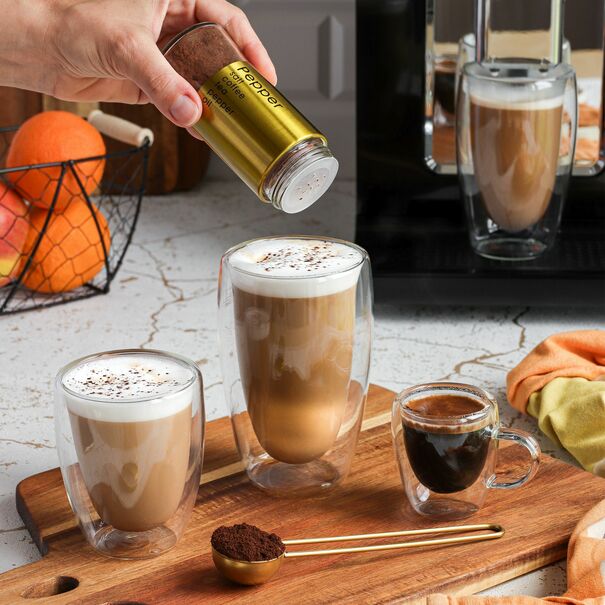 Szklanki termiczne do kawy Tadar Sublime Barista 80 ml 200 ml 350 ml 6 szt.
