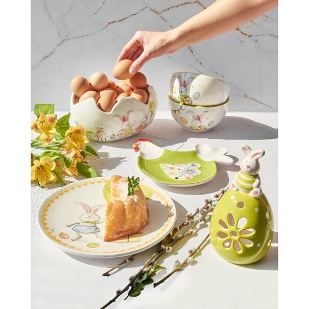 Talerz ceramiczny Tadar Wielkanoc Bunny Kura 23,5 x 23 x 2,6 cm