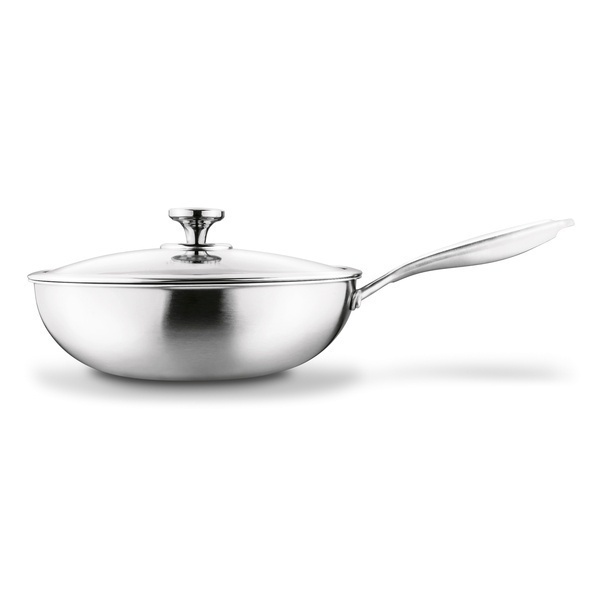 Wok nierdzewny Starke Pro Linesta Steel 30 x 9 cm z pokrywką