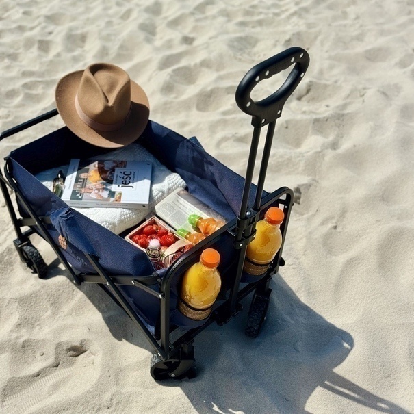 W&oacute;zek plażowy turystyczny z rączką Tadar 73 x 48 x 46,5 cm granatowy