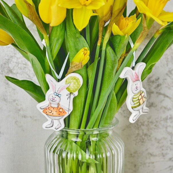 Zawieszka ceramiczna Tadar Wielkanoc Bunny mix 7,9 x 4,7 x 0,8 cm