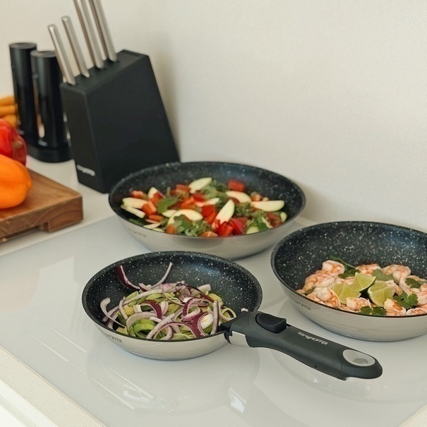 Zestaw 3 patelni z odpinaną rączką Konighoffer Colate 20 cm 24 cm 28 cm