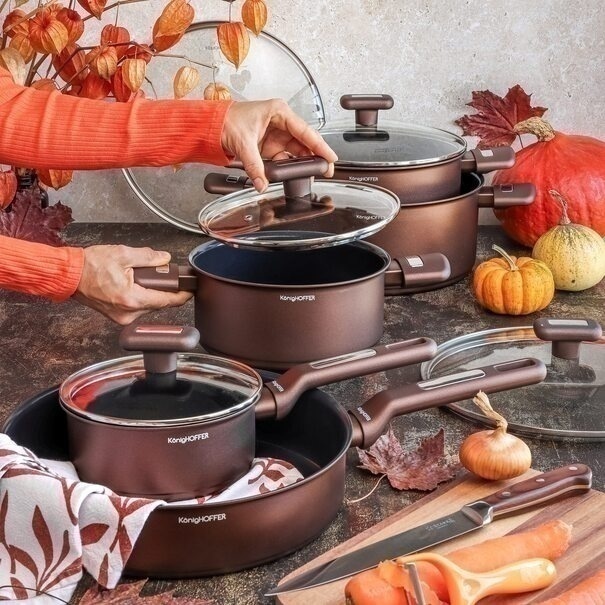 Zestaw garnk&oacute;w ceramicznych na indukcję Konighoffer Reno 10 element&oacute;w