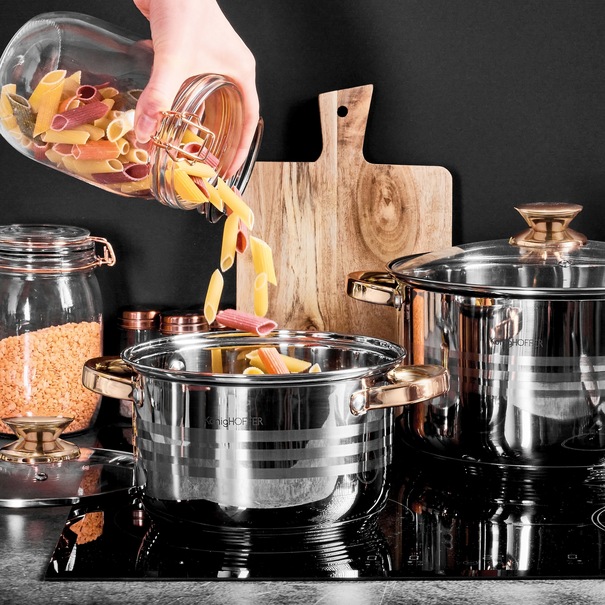 Zestaw garnk&oacute;w na indukcję Konighoffer Bari Rose Gold 12 element&oacute;w