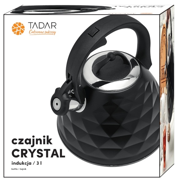 Czajnik na gaz i indukcję Tadar Crystal 3 l czarny mat