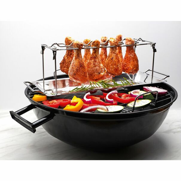 Stojak do pieczenia grillowania na podudzia i skrzydełka z tacką Tadar BBQ