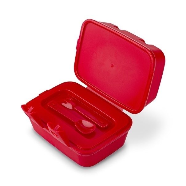 Lunch box z przegr&oacute;dkami widelcem i nożem dla dzieci Tuffex 12,5 x 17 x 9 cm mix kolor&oacute;w