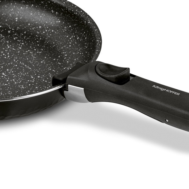 Zestaw 3 patelni z powłoką marmurową i odpinaną rączką Konighoffer Handy 20 cm 24 cm 28 cm