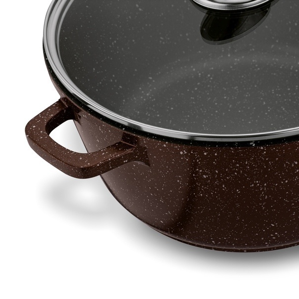 Zestaw garnk&oacute;w Konighoffer Pollo Brown 8 element&oacute;w 2 nakładki i 2 podkładki