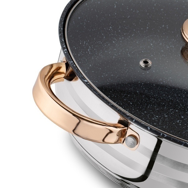 Zestaw garnk&oacute;w na indukcję Konighoffer Bari Rose Gold 12 element&oacute;w