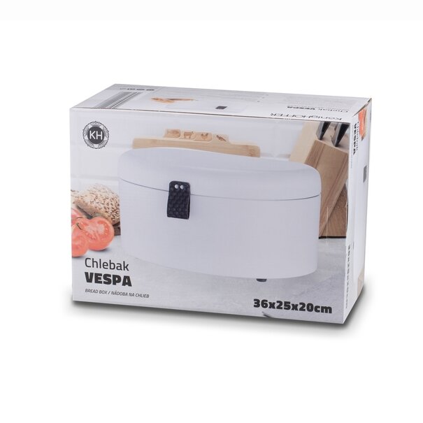 Chlebak stalowy Konighoffer Vespa 36 x 23,5 x 18,5 cm biały