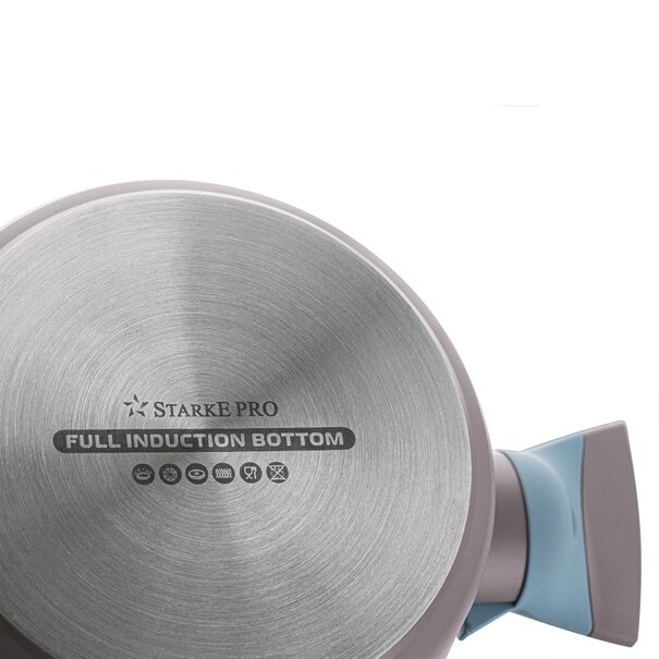 Garnek na indukcję marmurowy z pokrywką Starke Pro Luxury Grey 1,7 l