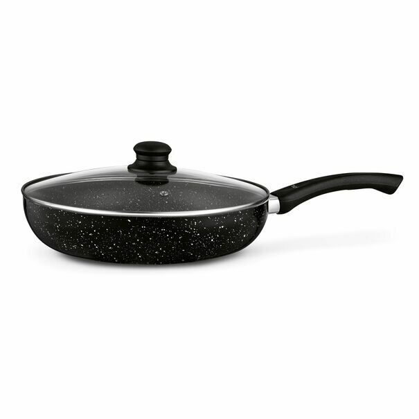 Patelnia marmurkowa non-stick z pokrywką głęboka Tadar Marmara 28 cm