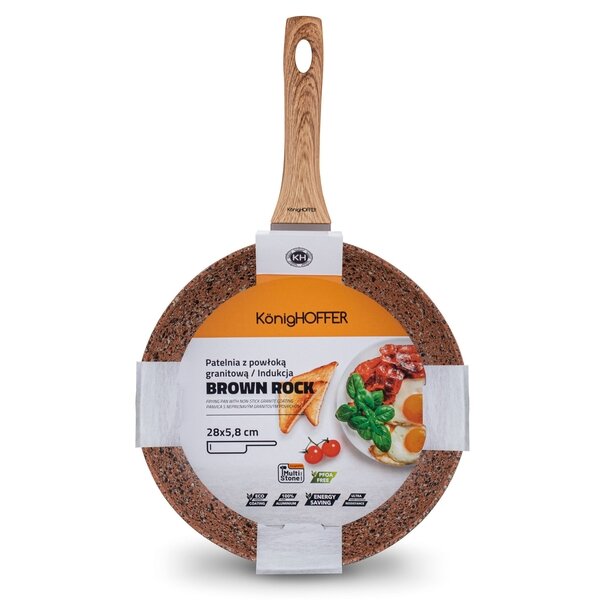 Patelnia na indukcję granitowa Konighoffer Brown Rock 28 cm