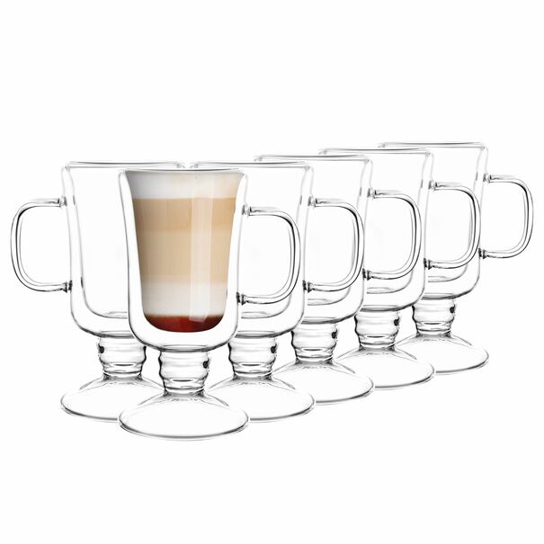 Zestaw 6 szklanek termicznych Tadar Sublime Irish 200 ml i 8 szklanych słomek