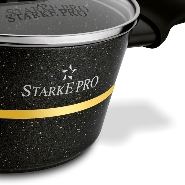 Zestaw garnk&oacute;w na indukcję Starke Pro Golden Marble 10 element&oacute;w