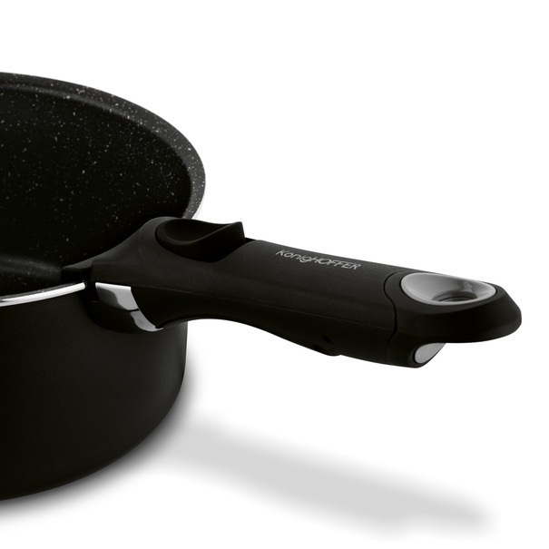 Zestaw garnk&oacute;w z odpinaną rączką Konighoffer Spinel Black 4 elementy bez indukcji