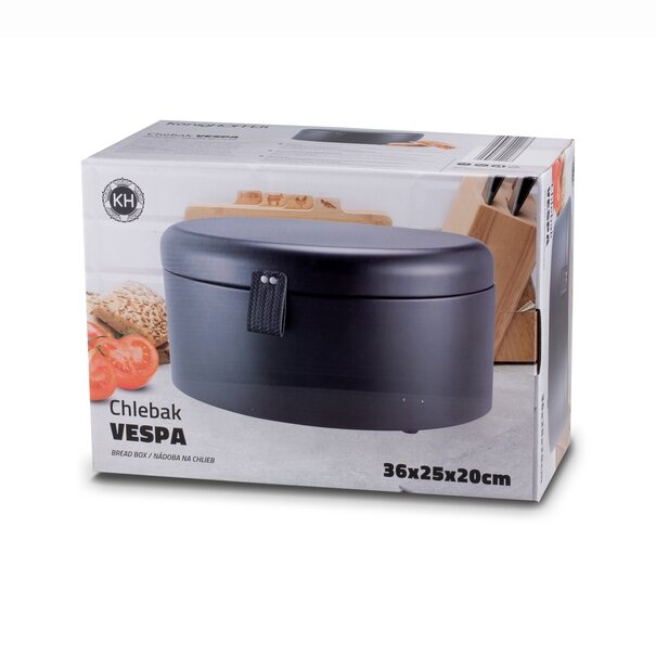 Chlebak stalowy Konighoffer Vespa 36 x 23,5 x 18,5 cm czarny