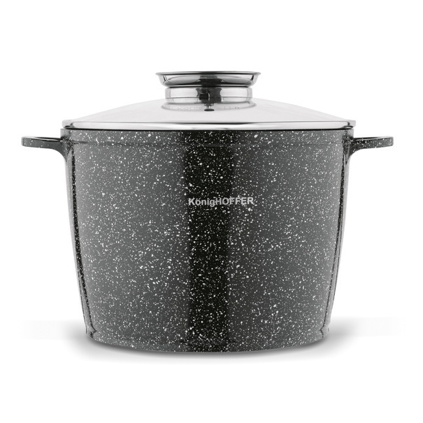 Garnek ceramiczny wysoki Konighoffer Kingstone 6,85 l okrągły z aromatyzerem i 2 nakładki