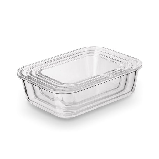 Komplet 3 szklanych pojemnik&oacute;w na żywność Konighoffer Largo 350 ml 600 ml 1000 ml