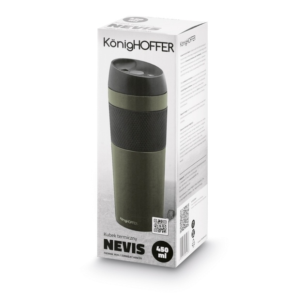 Kubek termiczny Konighoffer Nevis 450 ml ciemnozielony